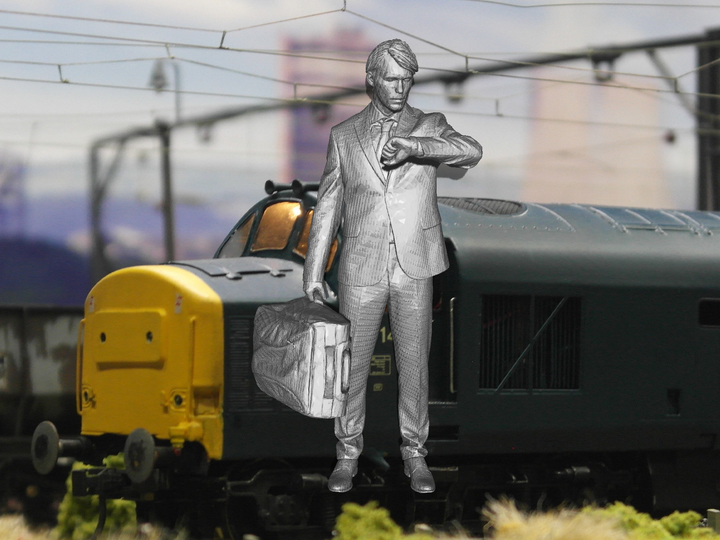 Mm706 - Business Man With Bag Checking Time Figure
