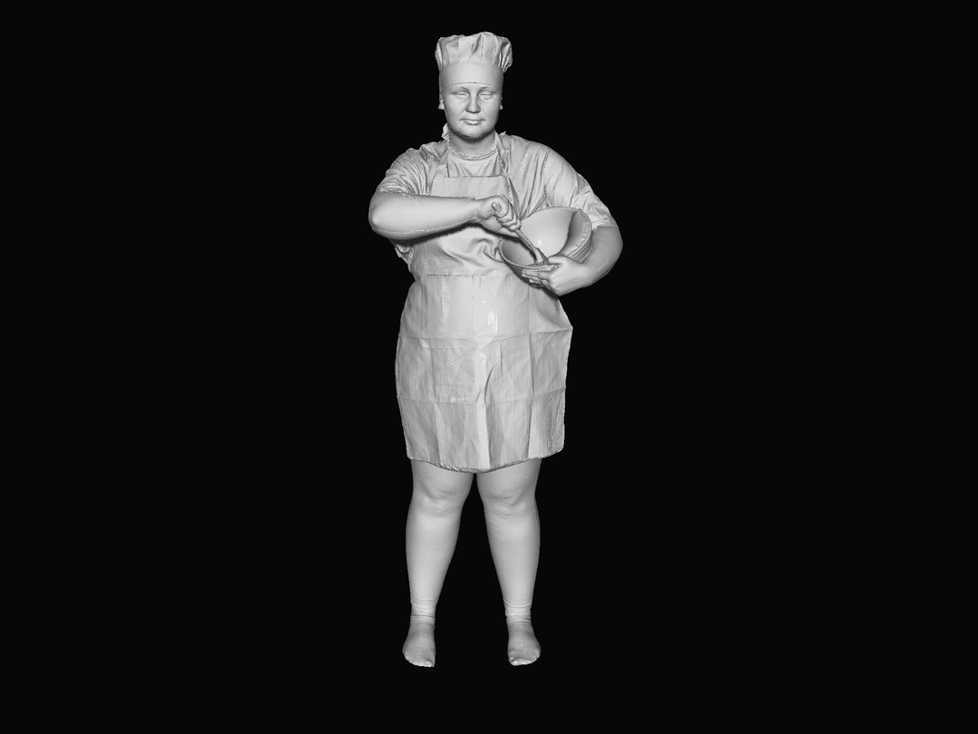 S3Ds0075 Young Girl With Mixing Bowl Figure