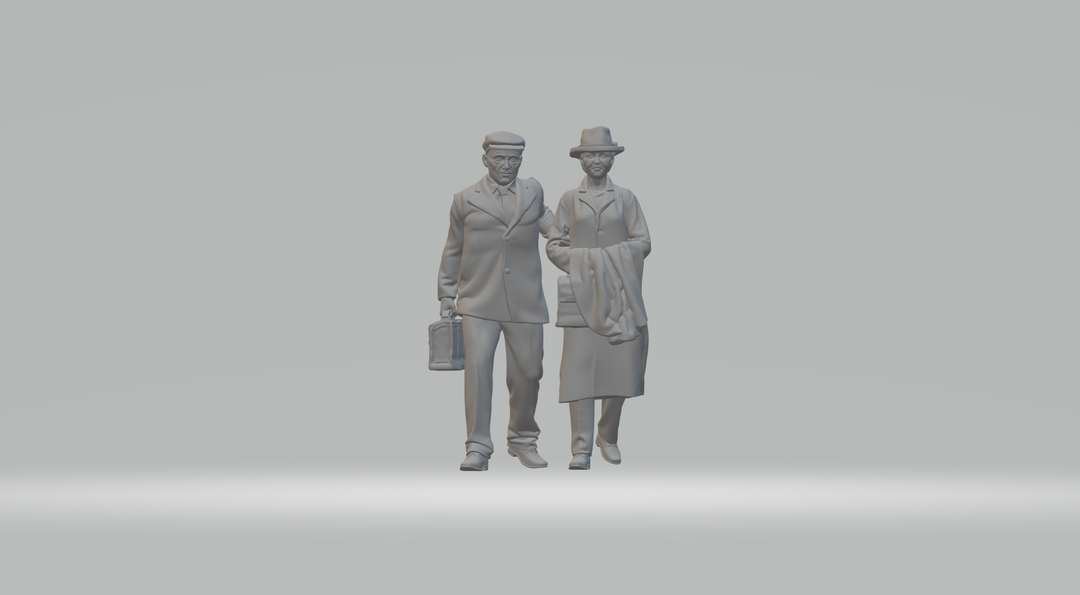 1940S Style Pensioners Walking Arm In Figure