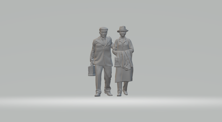 1940S Style Pensioners Walking Arm In Figure