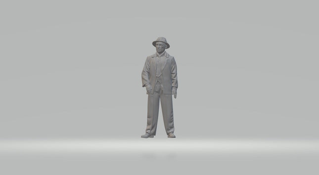 1940S Style Male Wearing Hat Figure