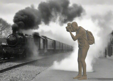 Young Male With Camera Trainspotting Figure