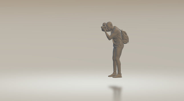 Young Male With Camera Trainspotting Figure