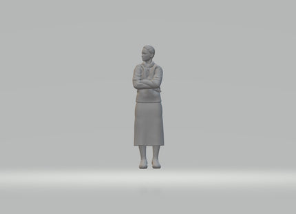 1940S Style Female Standing Arms Folded Figure