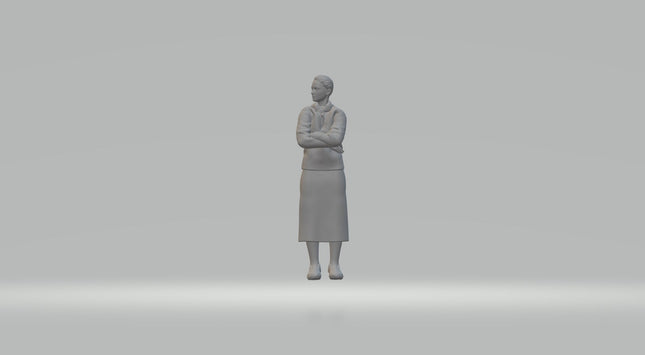 1940S Style Female Standing Arms Folded Figure