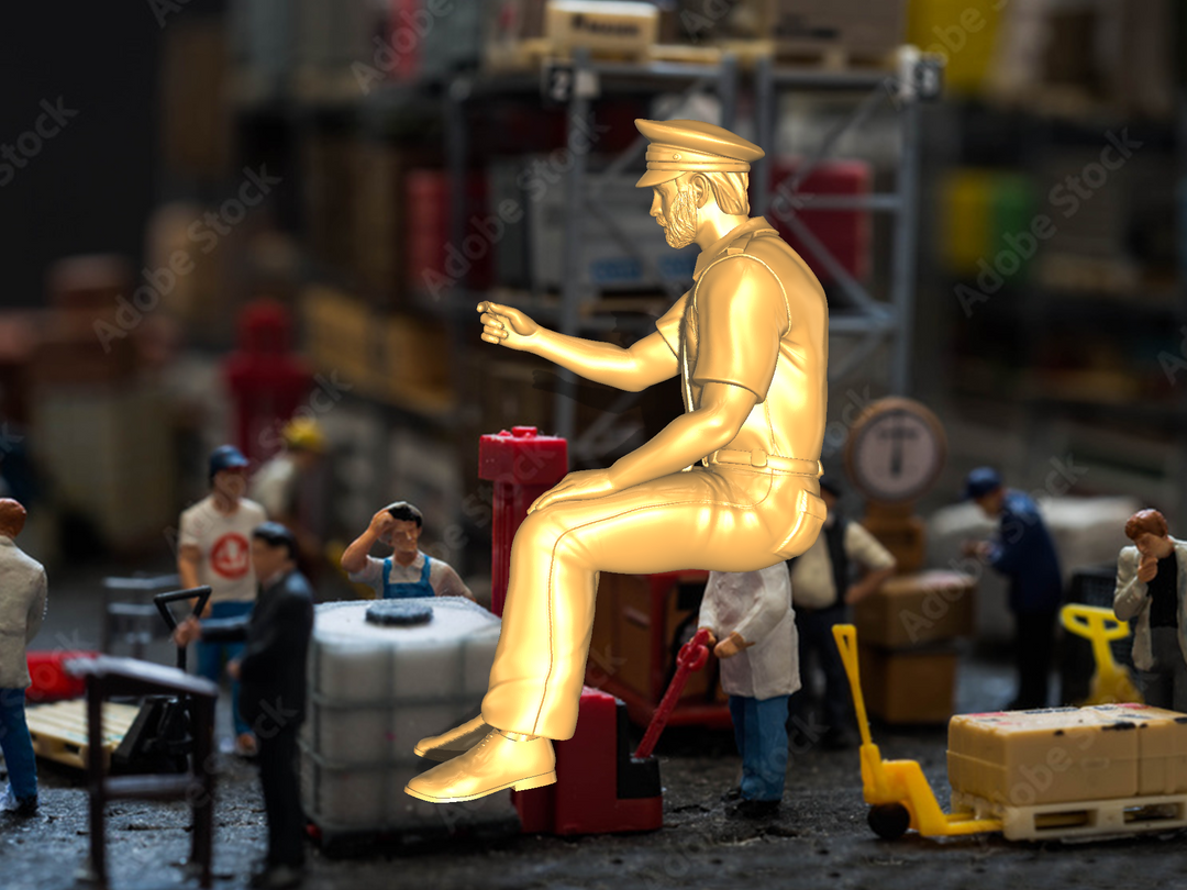 Mm160A Male Bus/Train Driver With Beard Figure