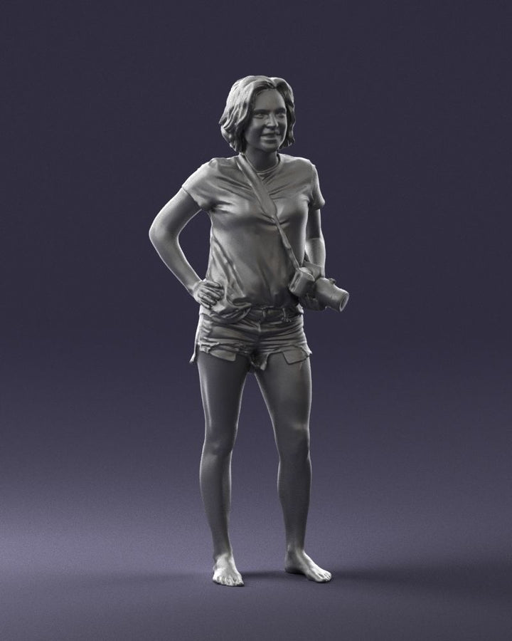 Female In Shorts With Camera Figure