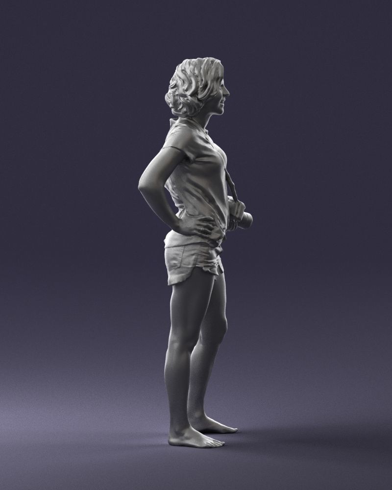 Female In Shorts With Camera Figure