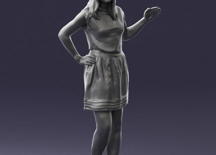 Smart Female In Dress Arm Up Figure