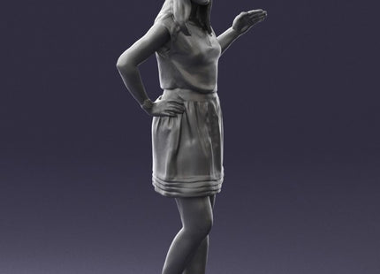 Smart Female In Dress Arm Up Figure