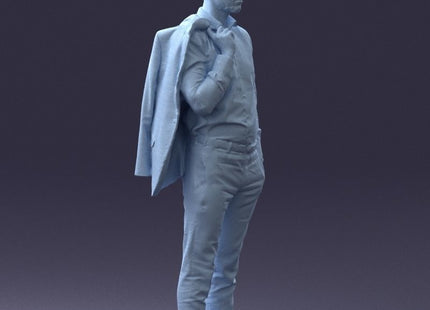 Business Man With Jacket On Shoulders Figure