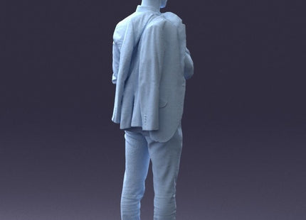 Business Man With Jacket On Shoulders Figure