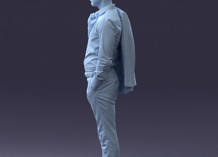 Business Man With Jacket On Shoulders Figure