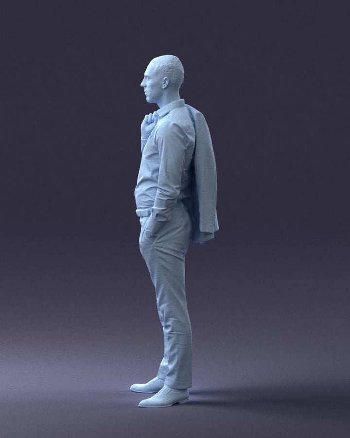 Business Man With Jacket On Shoulders Figure