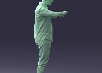 Male Checking Time On Watch Figure