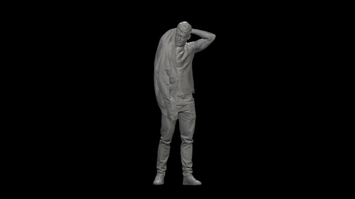 S3Ds0073 Smart Male Putting Jacket On Figure