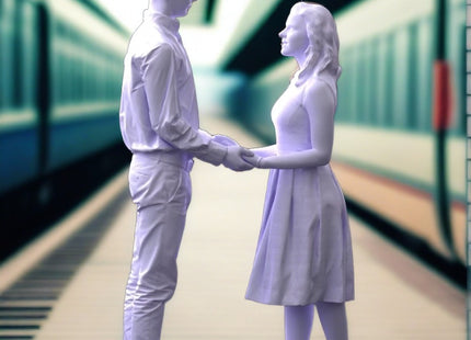 Young Couple Looking At Each Other Figure