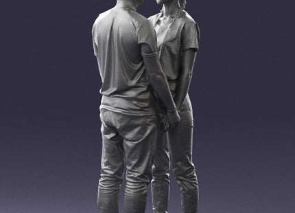 Young Couple Gazing At Each Other Figure