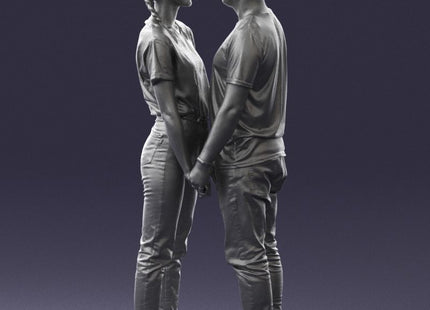 Young Couple Gazing At Each Other Figure