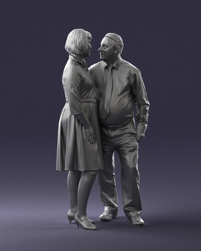Elderly Pensioners Looking At Each Other Figure