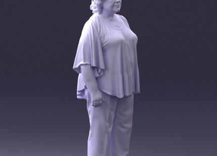 Stern Elderly Lady Arm Behind Back Figure