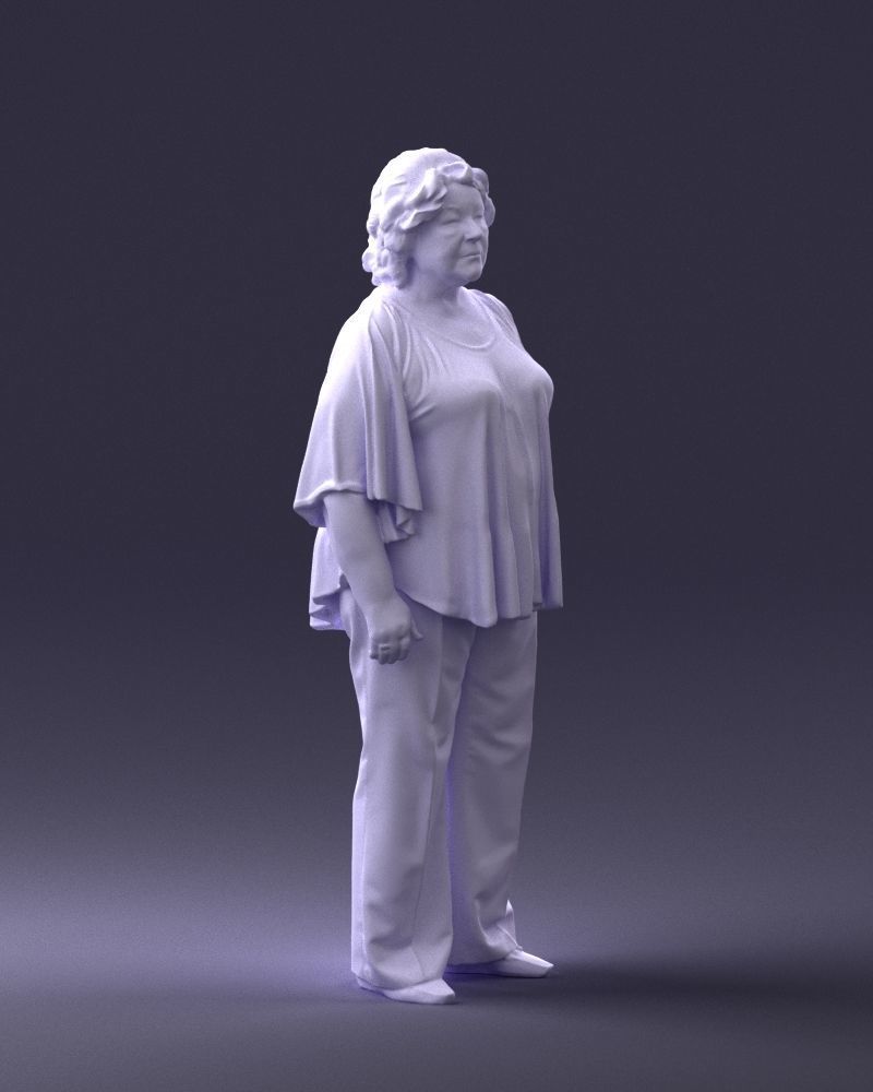 Stern Elderly Lady Arm Behind Back Figure