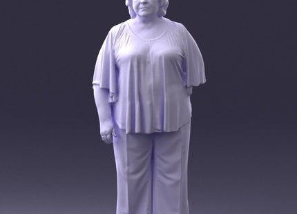 Stern Elderly Lady Arm Behind Back Figure