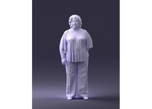Stern Elderly Lady Arm Behind Back Figure