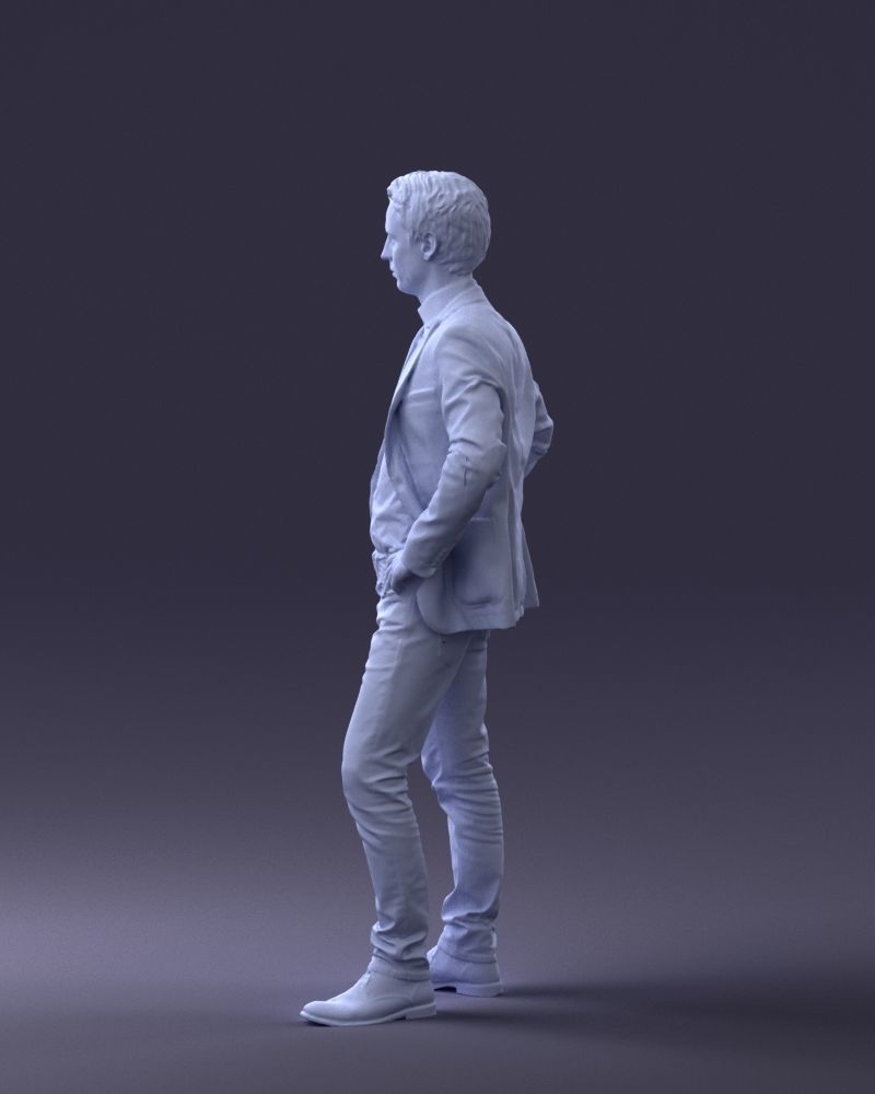 Young Male In Suite Hands On Hips Figure