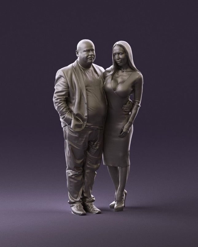 Young Couple Standing Posing Figure