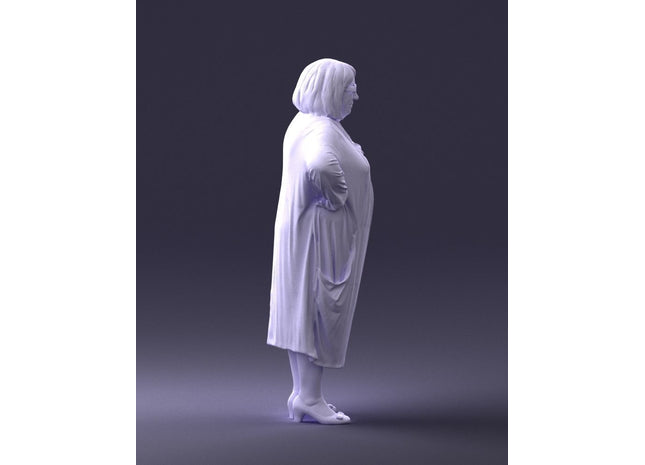 Stern Pensioner Older Lady Figure