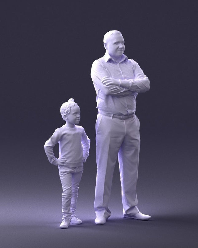 Father With Daughter Figure