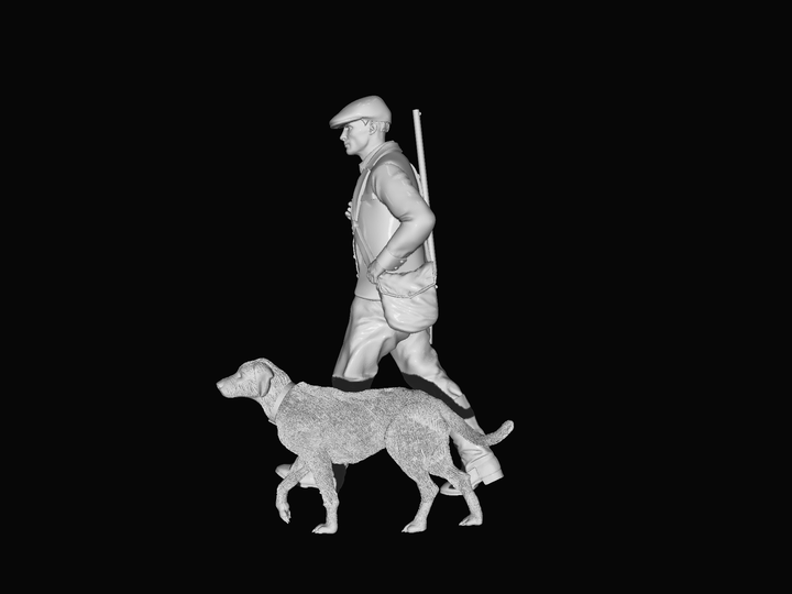 MM730 Farmer Walking and Dog