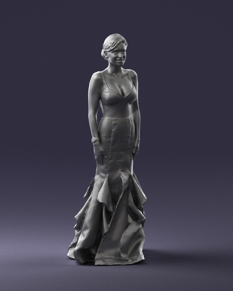 Young Girl In A Lovely Evening Dress Figure