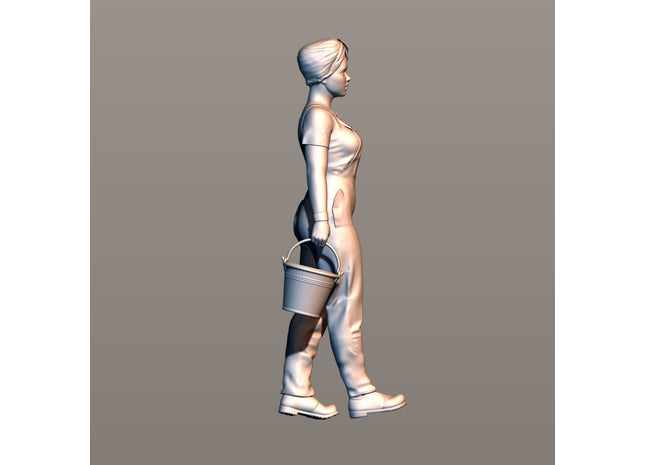 1940S Female Carrying Bucket Figure