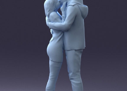 Young Kissing Couple Figure