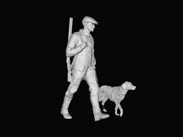 MM730 Farmer Walking and Dog