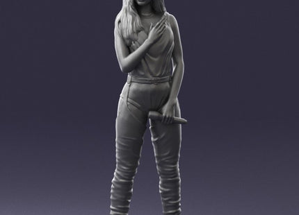Female Latin Singer With Microphone Figure