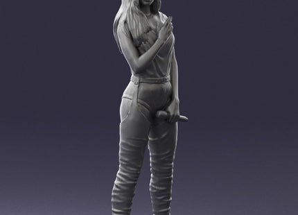 Female Latin Singer With Microphone Figure
