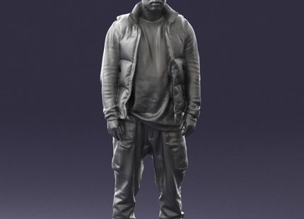 Male In Puffer Jacket Figure