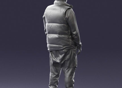 Male In Puffer Jacket Figure
