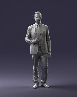 Male Bouncer/commuter In Smart Suit Figure