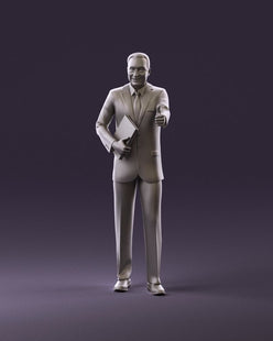 Smart Male With Book Hand Out Figure