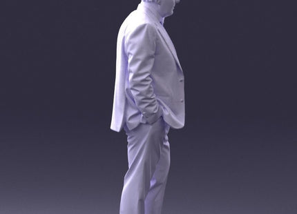 Older Male In Suit And Bow Tie Figure