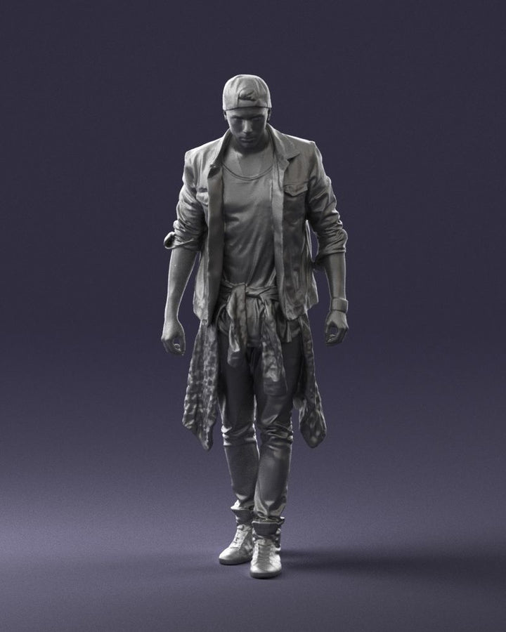 Hip Young Male Wearing Cap Figure