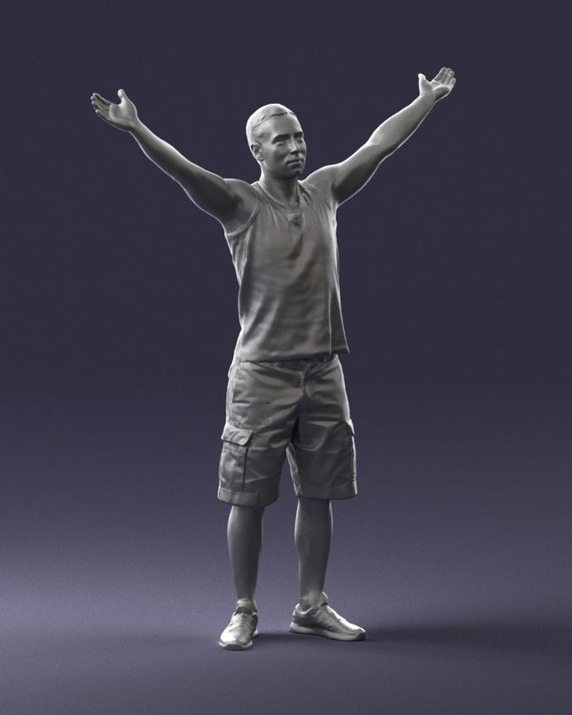 Male In Shorts/t-Shirt Arms Air Figure
