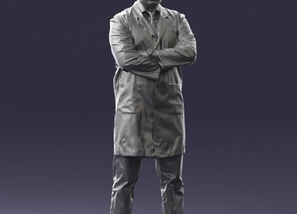 Male In Long White Coat/Butcher/Dr/Shop Keeper Mm386 Figure