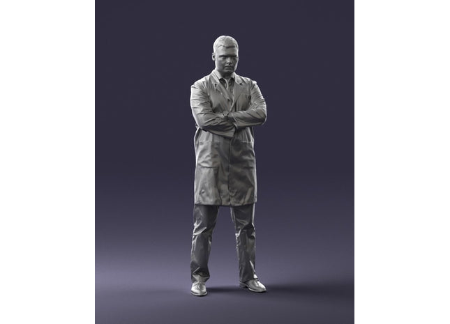 Male In Long White Coat/Butcher/Dr/Shop Keeper Mm386 Figure