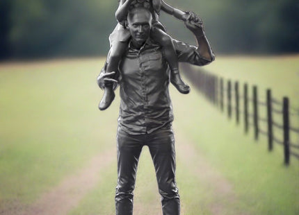 Dad With Young Daughter On Shoulders Figure
