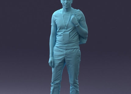 Male Bus/train Driver With Bag Figure